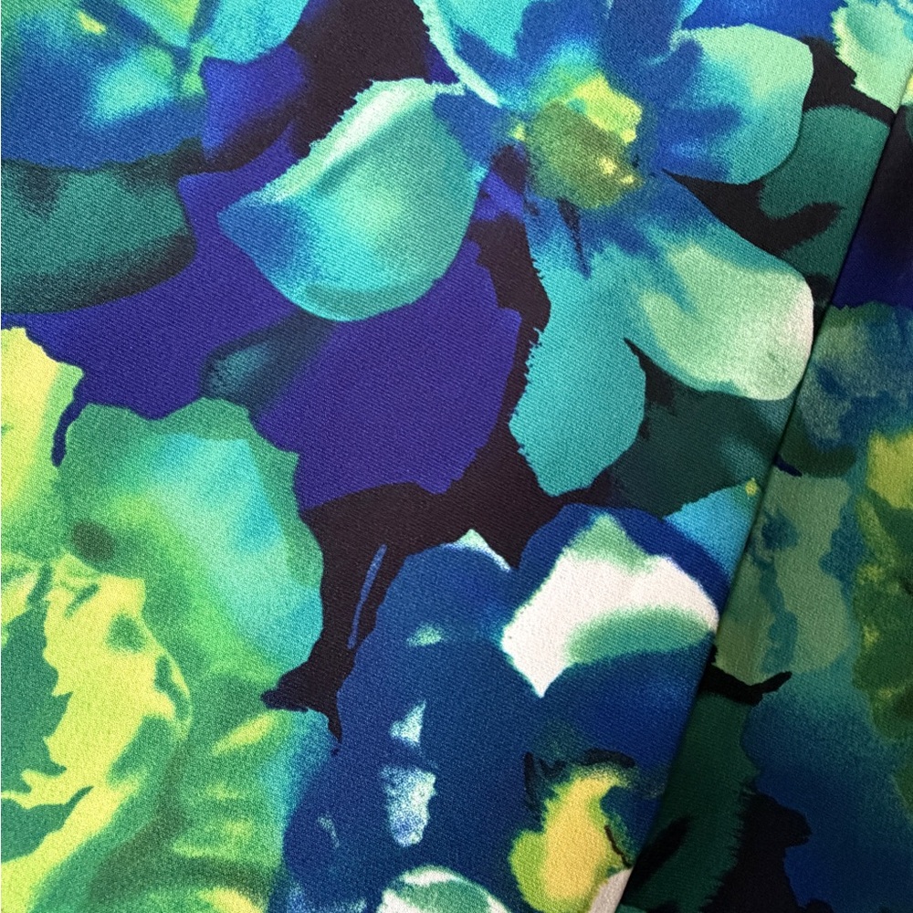 Lauren Ralph Lauren Blue Green Floral Sleeveless Dress, 10 - Picture 4 of 8